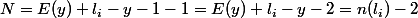 N=E(y)+l_i-y-1-1=E(y)+l_i-y-2=n(l_i)-2