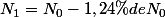 N_1=N_0-1,24\%\ de\ N_0