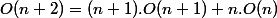 O(n+2)=(n+1).O(n+1)+n.O(n)