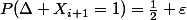 P(\Delta X_{i+1}=1)=\frac12+\varepsilon