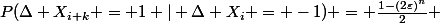 P(\Delta X_{i+k} = 1 | \Delta X_{i} = -1) = \frac{1-(2\varepsilon)^{n}}{2} 