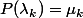 P(\lambda_k)=\mu_k