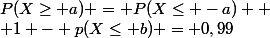 P(X\geq a) = P(X\leq -a)  \\ 1 - p(X\leq b) = 0,99