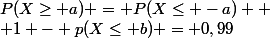 P(X\geq a) = P(X\leq -a) 
 \\ 1 - p(X\leq b) = 0,99