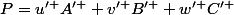 P=u^{\prime }A^{\prime }+v^{\prime }B^{\prime }+w^{\prime }C^{\prime }