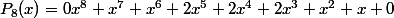 P_8(x)=0x^8+x^7+x^6+2x^5+2x^4+2x^3+x^2+x+0