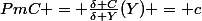 PmC = \frac{\delta C}{\delta Y}(Y) = c