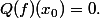 Q(f)(x_0)=0.