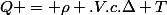 Q = \rho .V.c.\Delta T