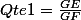 Qte1=\frac{GE}{GF}