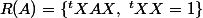 R(A)=\{{}^tXAX,~{}^tXX=1\}