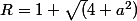 R=1+\sqrt(4+a^2)