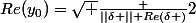 Re(y_0)=\sqrt {\frac {||\delta ||+Re(\delta )}{2}}