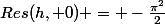 Res(h, 0) = -\frac{\pi^2}{2}