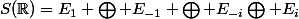 S(\R)=E_1 \bigoplus E_{-1} \bigoplus E_{-i}\bigoplus E_{i}