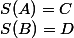 S(A)=C;S(B)=D