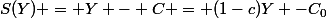 S(Y) = Y - C = (1-c)Y -C_0