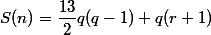 S(n)=\dfrac{13}2q(q-1)+q(r+1)