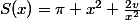 S(x)=\pi x^2+\frac{2v}{x^2}