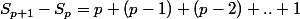 S_{p+1}-S_p=p+(p-1)+(p-2)+..+1