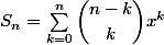 S_n=\sum_{k=0}^n\dbinom{n-k}{k}x^k