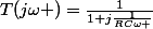 T(j\omega )=\frac{1}{1+j\frac{1}{RC\omega }}