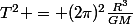 T^2 = (2\pi)^2\frac{R^3}{GM}