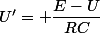 U'= \dfrac{E-U}{RC}