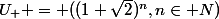 U_{+} = ((1+\sqrt{2})^{n},n\in\mathbb {N})