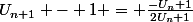 U_{n+1} - 1 = \frac{-U_n+1}{2U_n+1}