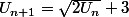 U_{n+1}=\sqrt{2U_n}+3