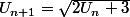 U_{n+1}=\sqrt{2U_n+3}