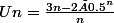 Un=\frac{3n-2×0.5^n}{n}