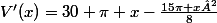 V'(x)=30 \pi x-\frac{15\pi x²}{8}