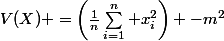 V(X) =\left(\frac1n\sum_{i=1}^n x_i^2\right) -m^2