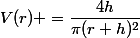 V(r) =\dfrac{4h}{\pi(r+h)^2}