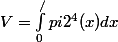 V=\int_0^/pi}2\pisin^4(x)dx