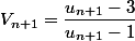 V_{n+1}=\dfrac{u_{n+1}-3}{u_{n+1}-1}