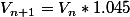 V_{n+1}=V_n*1.045