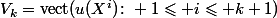 V_k=\mathrm{vect}(u(X^i)\colon 1\leqslant i\leqslant k+1)