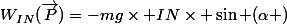 W_{IN}(\vec{P})=-mg\times IN\times \sin (\alpha )