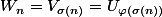 W_n=V_{\sigma(n)}=U_{\varphi(\sigma(n))}