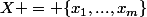 X = \{x_1,...,x_m\}