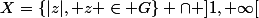 X=\{|z|, z \in G\} \cap ]1,+\infty[