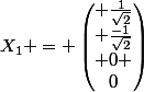 X_1 = \begin{pmatrix} \frac{1}{\sqrt{2}}\\ \frac{-1}{\sqrt{2}}\\ 0 \\0\end{pmatrix}