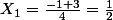 X_1=\frac{-1+3}{4}=\frac{1}{2}