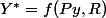 Y^*=f(Py,R)