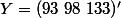 Y=(93~98~133)'