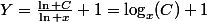 Y=\frac{\ln C}{\ln x}+1=\log_x(C)+1