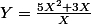 Y=\frac{5X^2+3X}{X}